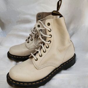 Dr. Martens Women's Off-White Leather Combat Boots